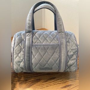 Vera Bradley Mini Satchel Purse in Carbon Gray Velour, Never Used, Pre-Owned